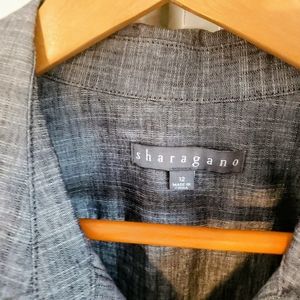 Button down navy blue sleeveless with pockets